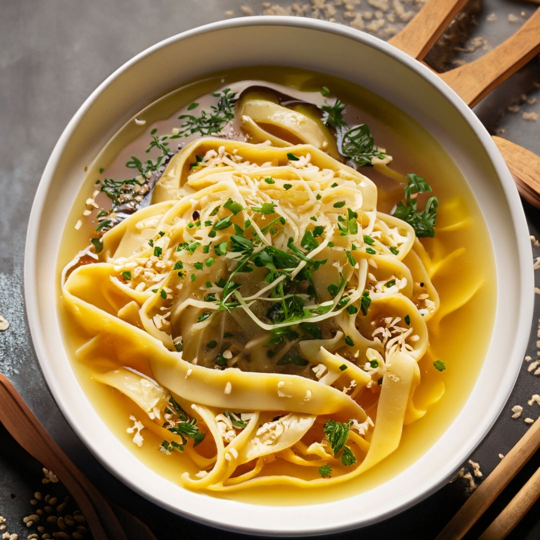 Egg Noodles with Miso Broth - The Rooted Cache
